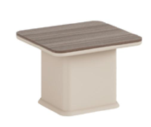 [MINGGE-JZ-C0606-CHNEGRIS] Square coffee table JZ-C0606 600 x 600 x 450 mm pedestal base – walnut / cream or gray oak / beige melamine (Gray oak / beige (C83+C84))