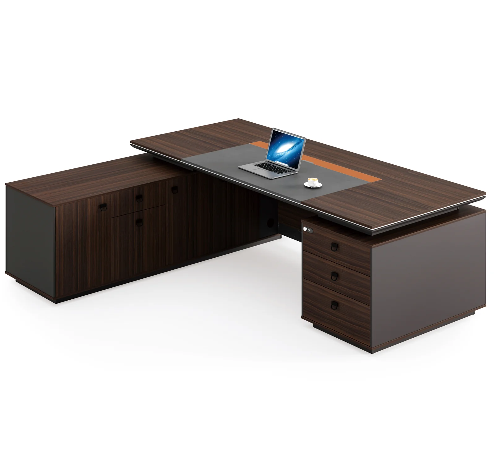 Executive desk LA-602-24 – 2400 mm (Dark walnut (M045))
