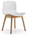 Chaise coque PP MG1107-YM piètement bois – 5 coloris gris, noir, blanc, jaune, orange, 500 x 485 x 770 mm
