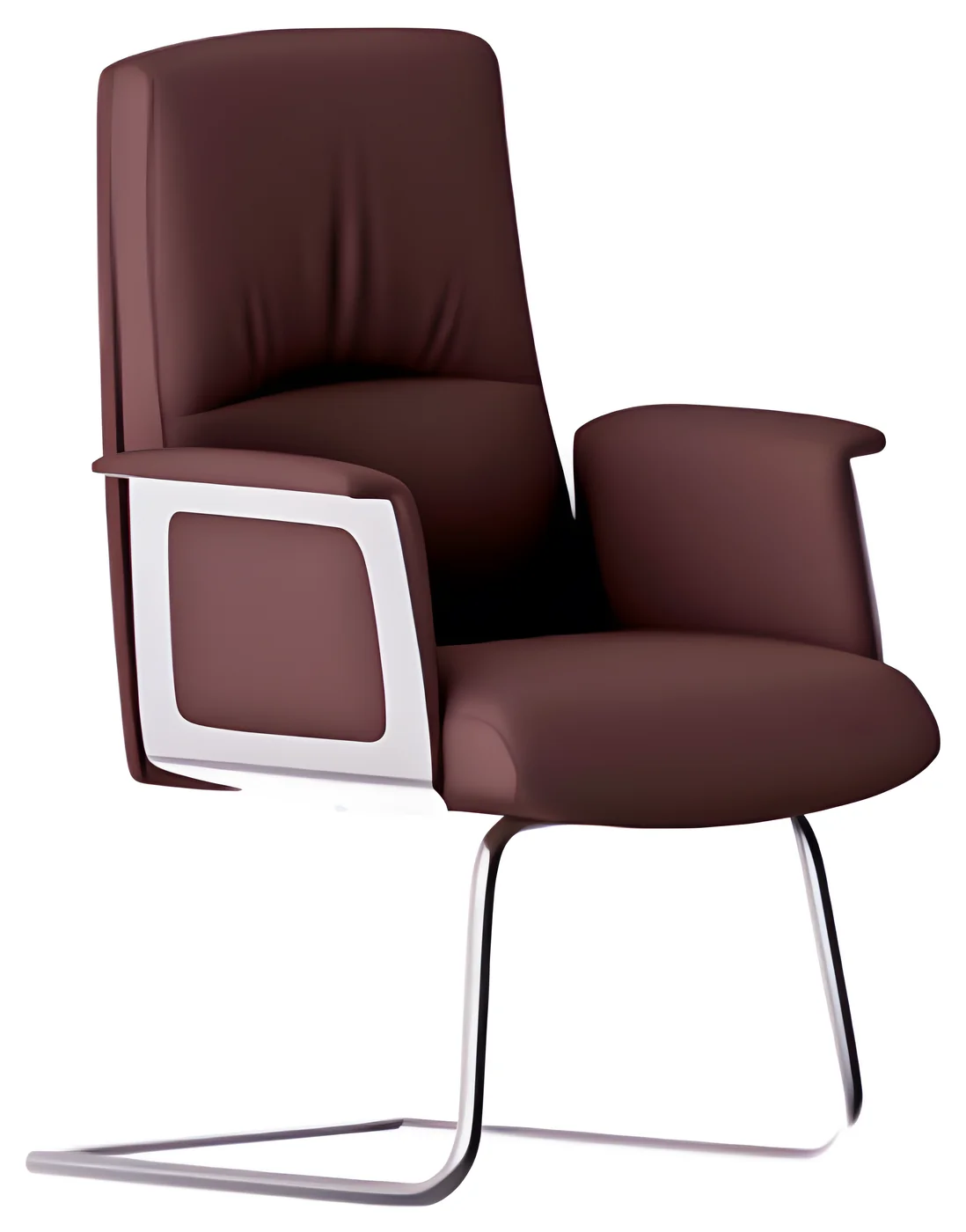 Chaise visiteur AM 2516C – piètement luge, cuir PU
