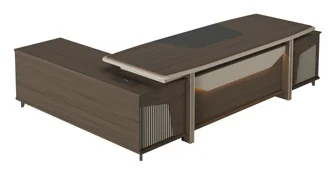 Executive desk LB-801 – 2800 mm (Bois foncé (M047), 2800 x 2025 x 750)