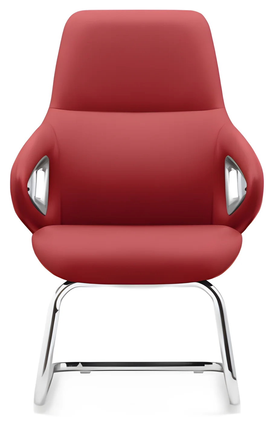 Chaise visiteur AM 2502C – piètement luge, cuir PU