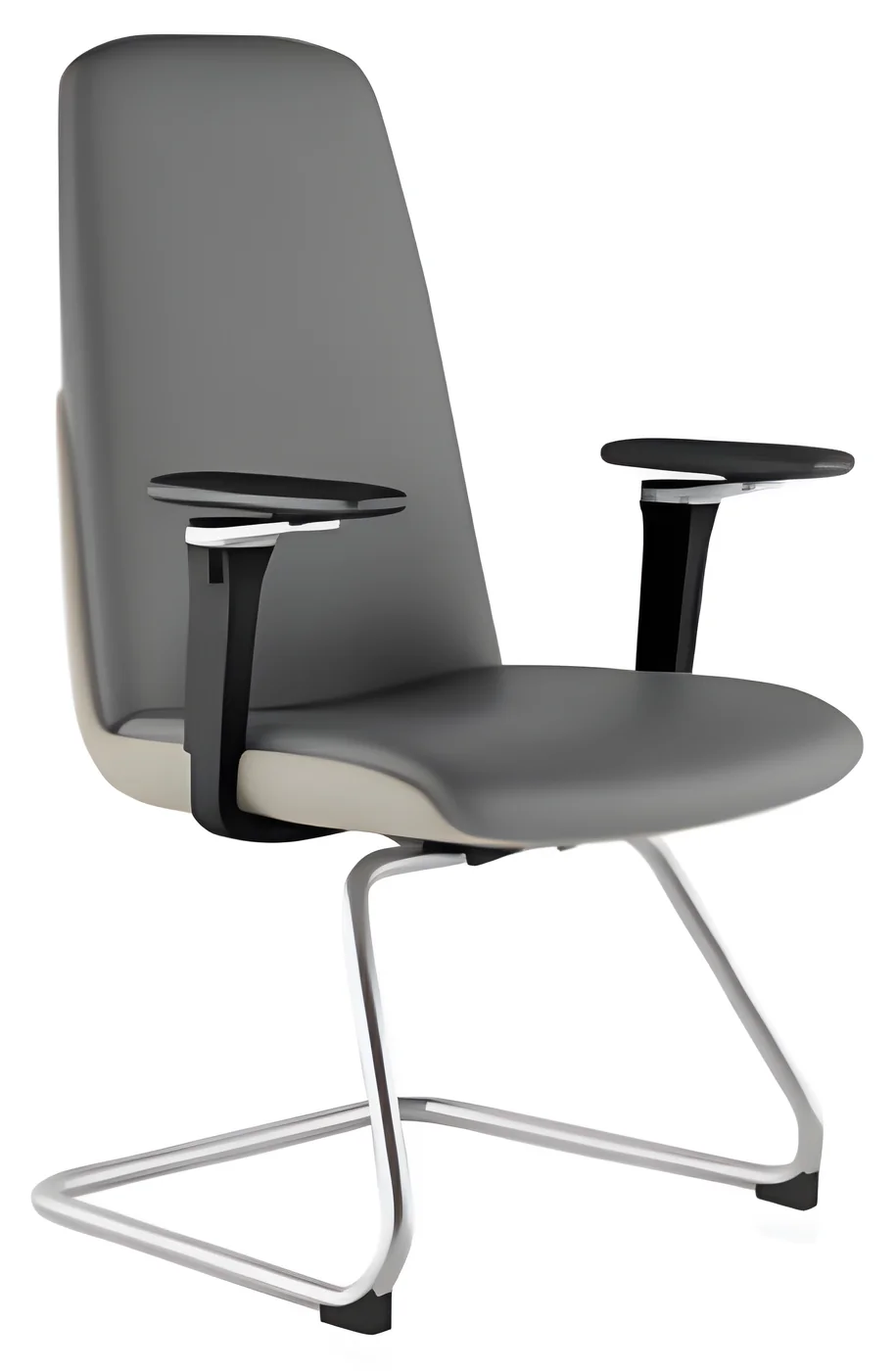 [AMBITION-AM-2508C] Chaise visiteur AM 2508C – piètement luge, cuir PU
