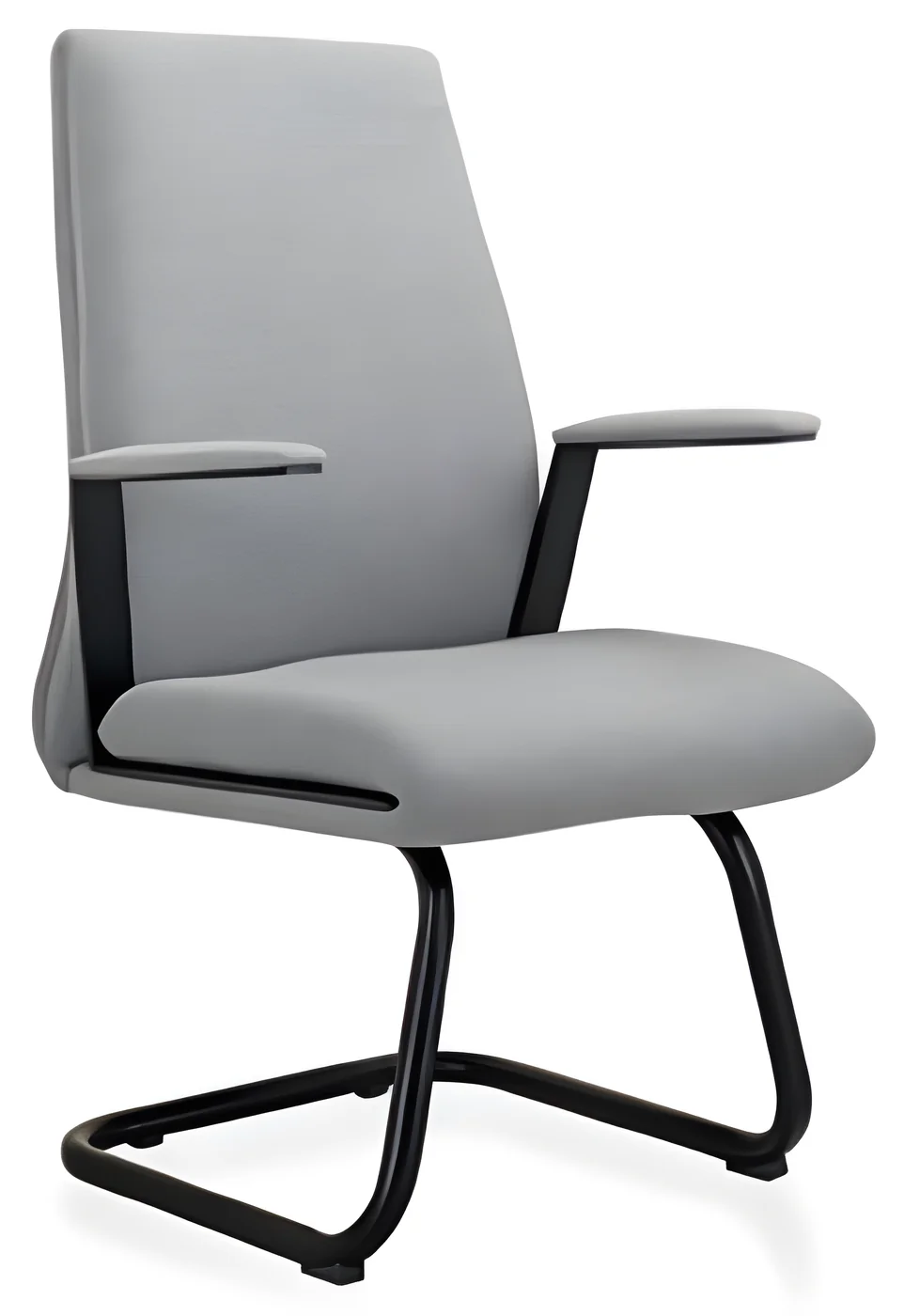 Visitor chair AM 2503C – cantilever base, fabric (Green anis)