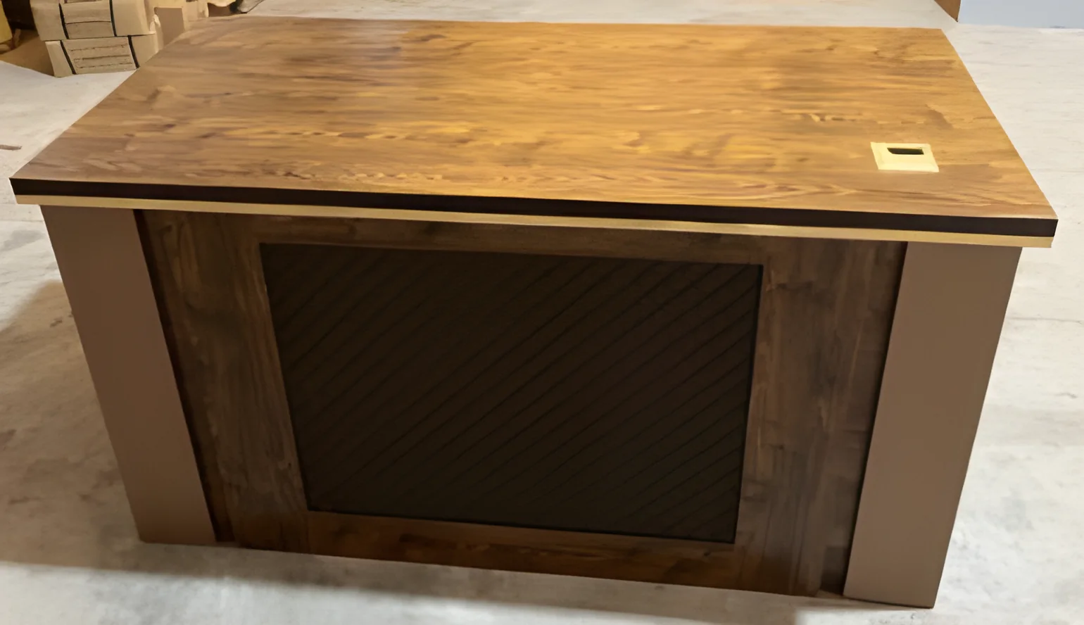 [XIAN-XA-19-07] Desk XA-19-07 1400 x 700 mm with mobile 3-drawer pedestal – light HX-114 wood edge, plain interior