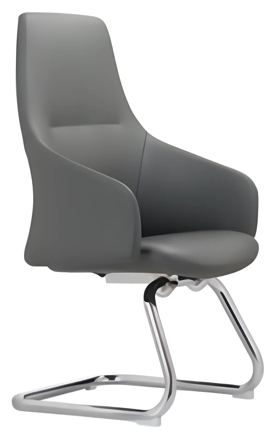 [AMBITION-AM-2118C] Chaise visiteur AM 2118C – piètement luge, cuir PU