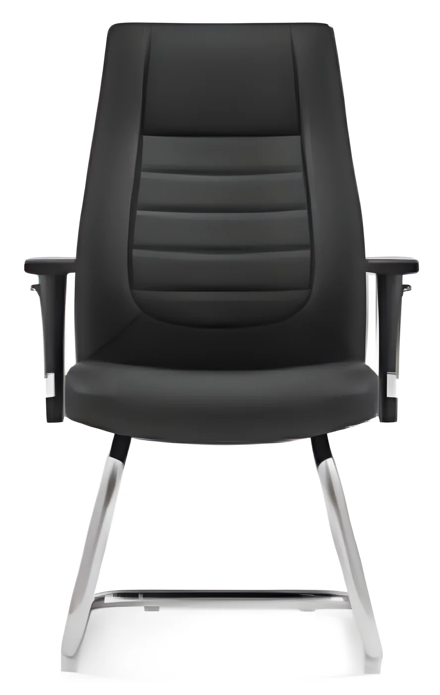 [AMBITION-AM-1809D] Chaise visiteur AM 1809D – piètement luge, cuir PU