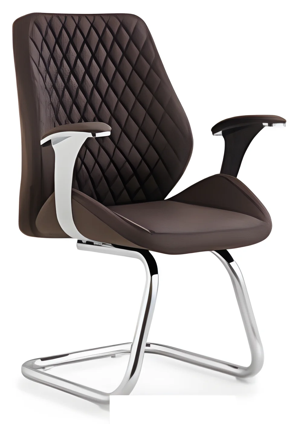 [AMBITION-AM-1603C] Chaise visiteur AM 1603C – piètement luge, cuir PU