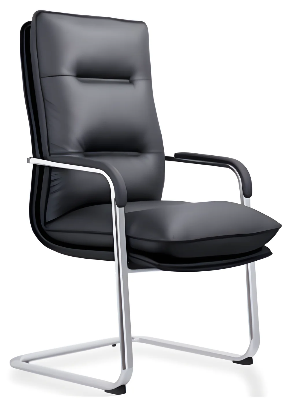 [AMBITION-AM-6040C] Chaise visiteur AM 6040C – piètement luge, cuir PU