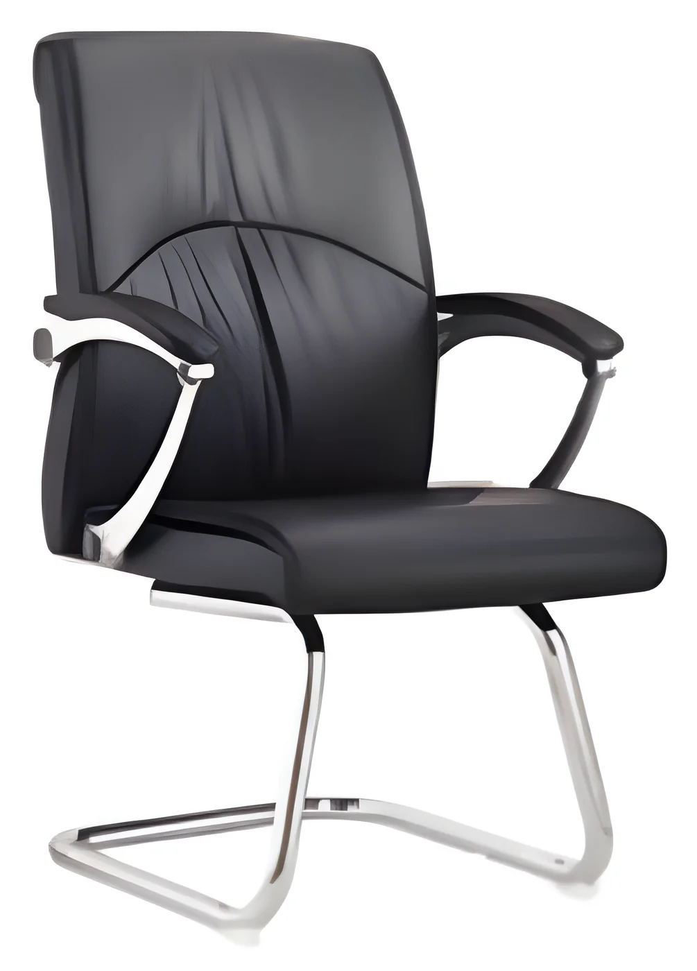 [AMBITION-AM-12-28C-1] Chaise visiteur AM-12-28C-1 – piètement luge, cuir PU