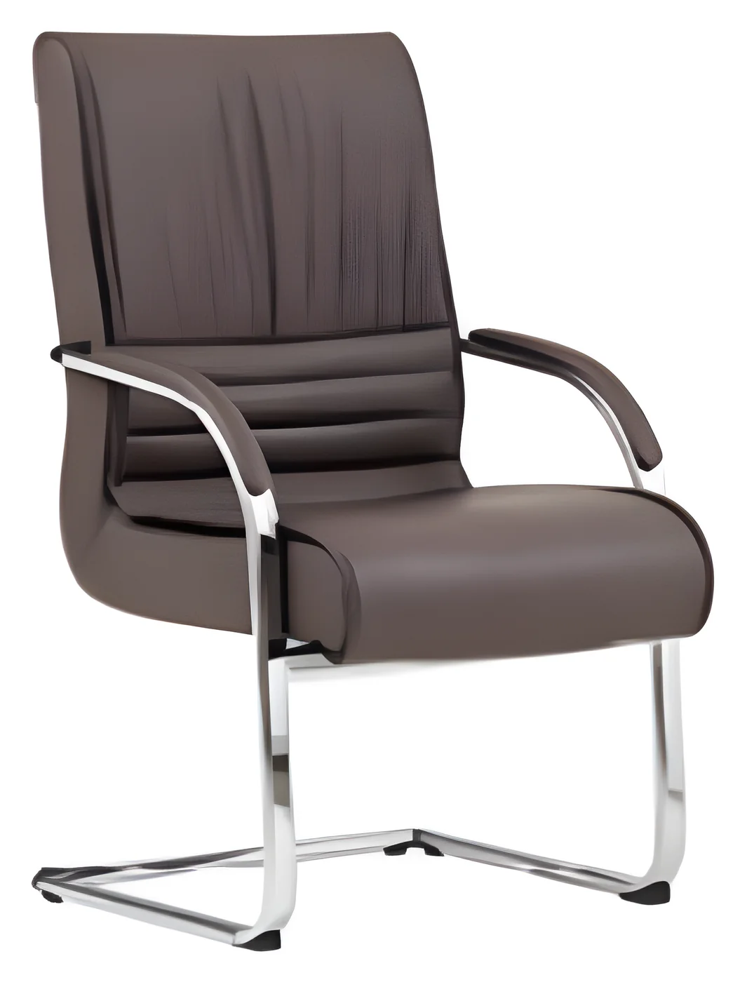 [AMBITION-AM-6048C] Chaise visiteur AM 6048C – piètement luge, cuir PU