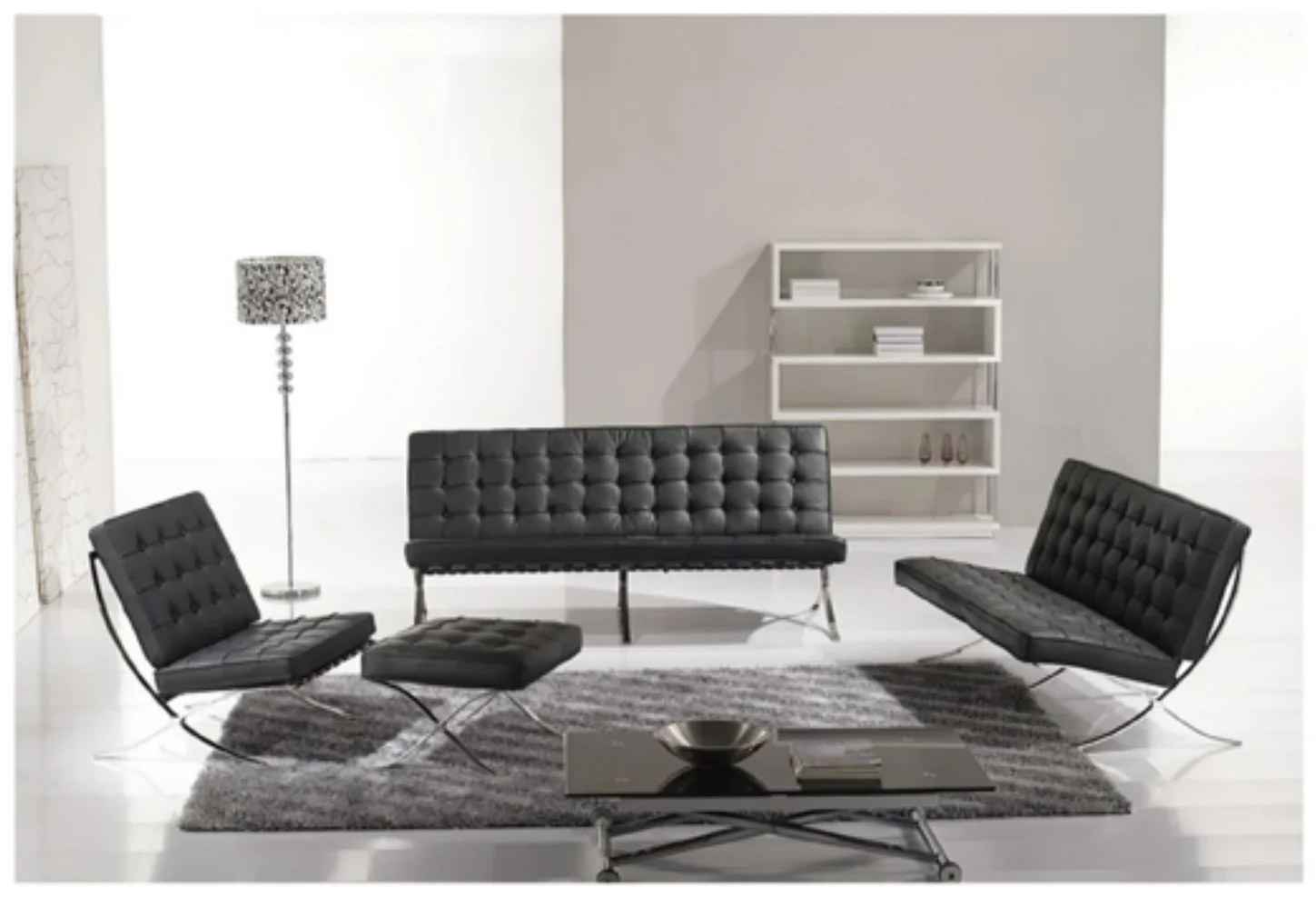 [AMBITION-AM-630] Ensemble salon AM 630 – canapé 3 places, 2 fauteuils et pouf, cuir PU