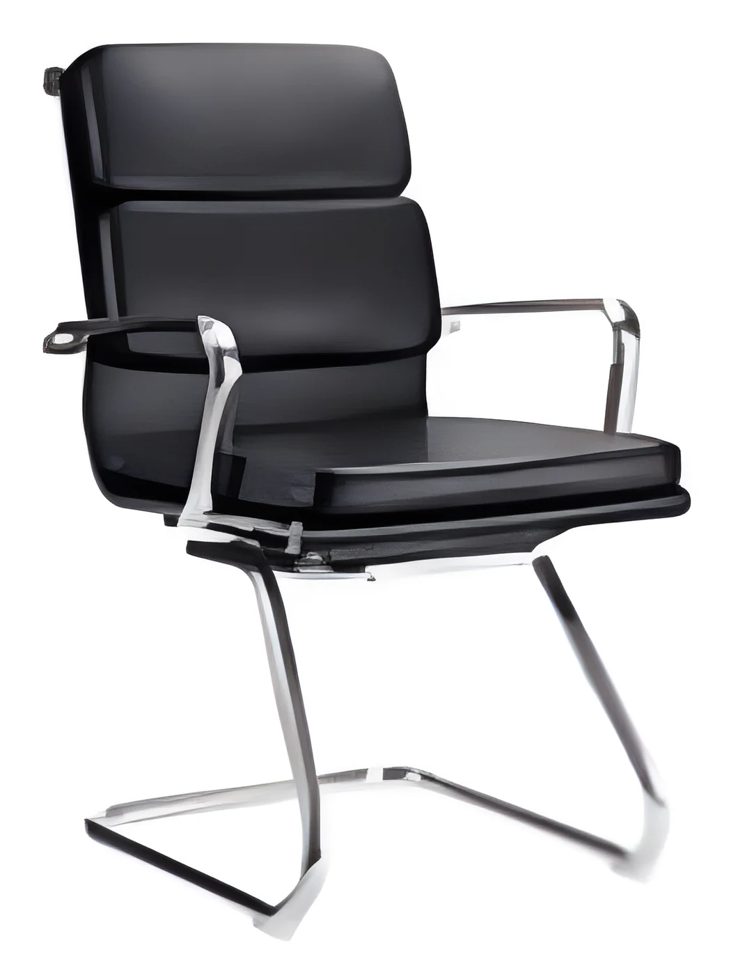[AMBITION-AM-13-09D] Chaise visiteur AM-13-09D – piètement luge, cuir PU