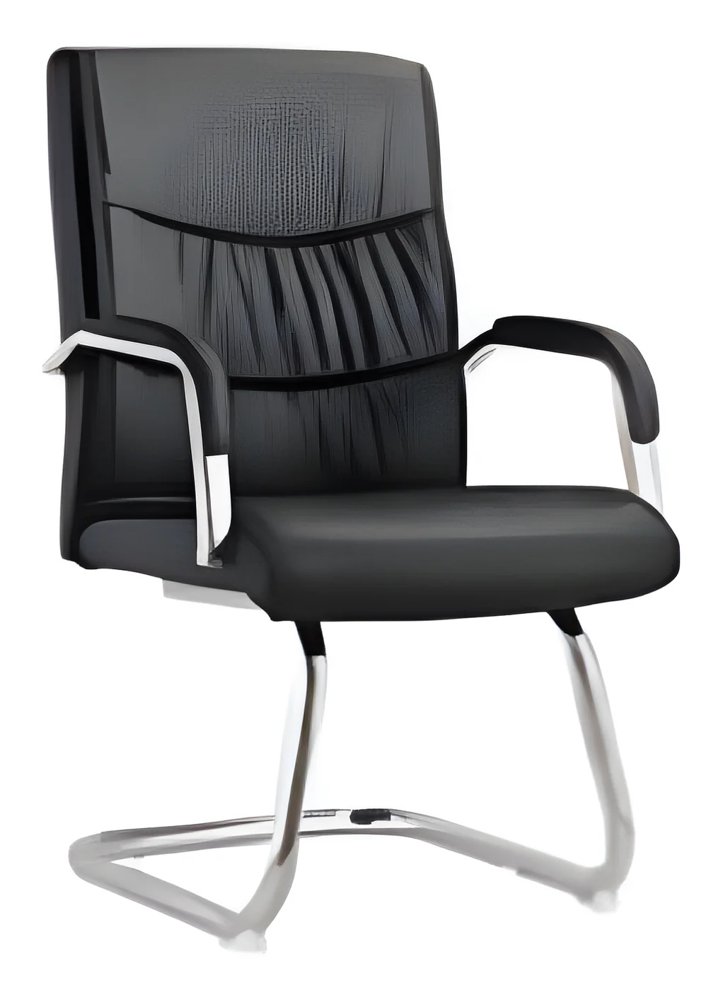 [AMBITION-AM-6034C] Chaise visiteur AM 6034C – piètement luge, cuir PU