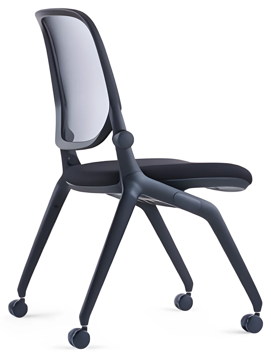 [AMBITION-AM-820] Chaise de formation AM 820 – dossier résille, sur roulettes