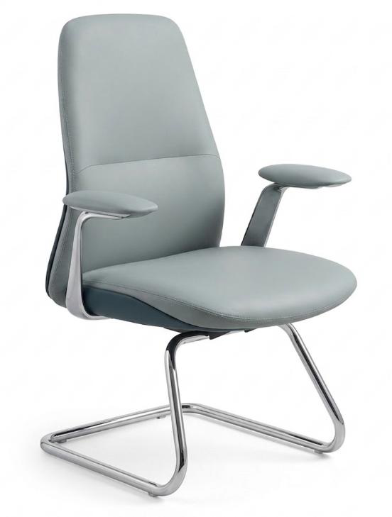 [AMBITION-AM-2623C-DEVANT27] Chaise visiteur bicolore AM 2623C – accoudoirs 2D aluminium, piètement luge chromé, noir/gris ou 270-29/270-10 (Devant 270-29 / dos 270-10)